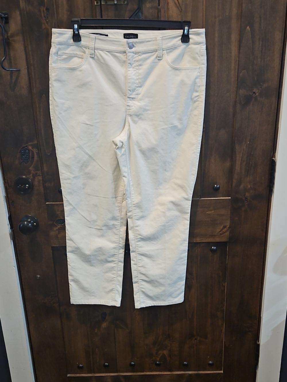 Talbots Cream Velveteen Straight-Leg Pant, Chinos